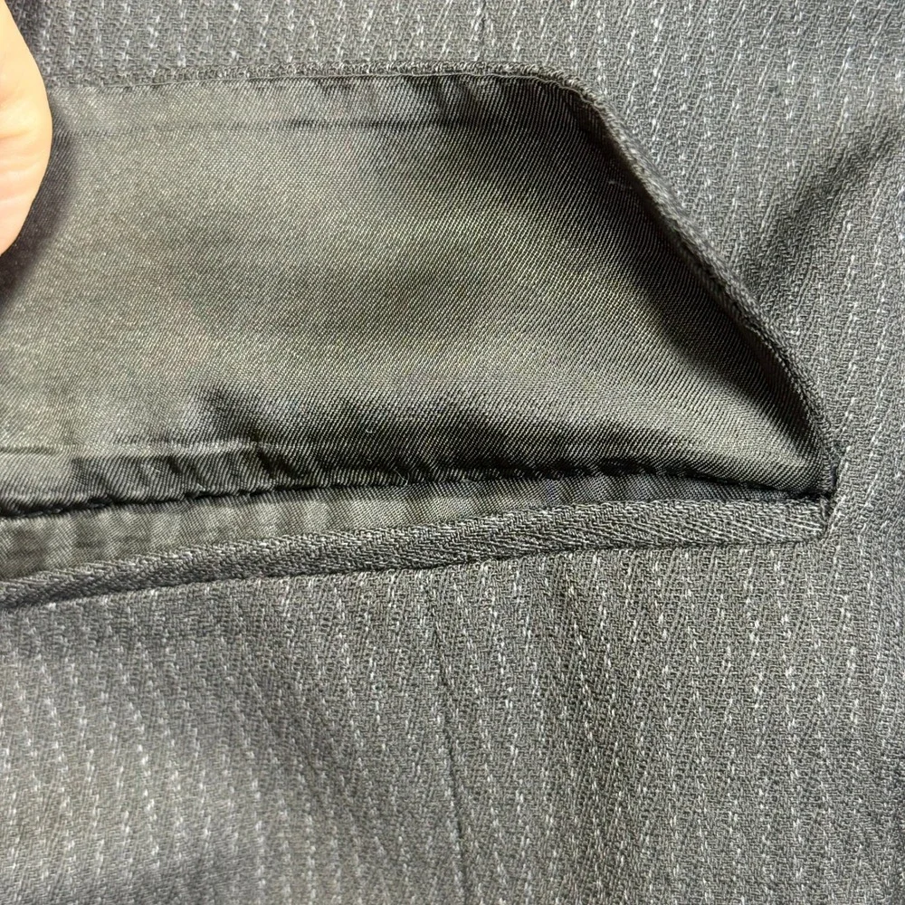 Roberto Villini Double Breasted Blazer Men 44R Black Pinstripe Cecchi Paolo Wool